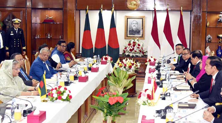 শেখ হাসিনা-উইদোদোর বৈঠক একটি বাণিজ্য ও চারটি সমঝোতা স্মারক সই